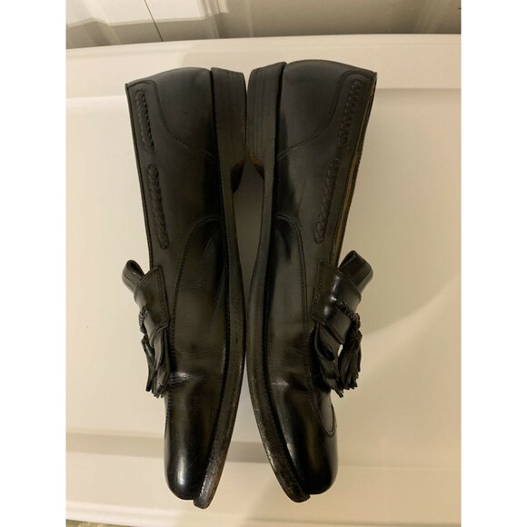 Cole Haan‎ Bragano Mens Sz 12D Black Leather Slip On Tasseled Kiltie Made Italy - Picture 9 of 12